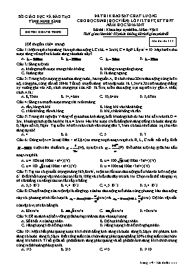 Đề thi khảo sát chất lượng cho học sinh môn Vật lý Lớp 12 - Mã đề 111 - Năm học 2016-2017 - Sở GD & ĐT Ninh Bình